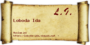 Loboda Ida névjegykártya